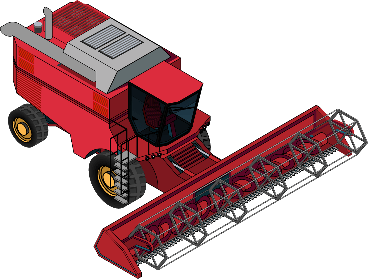 Graphic of a harvester in agriculture industry.