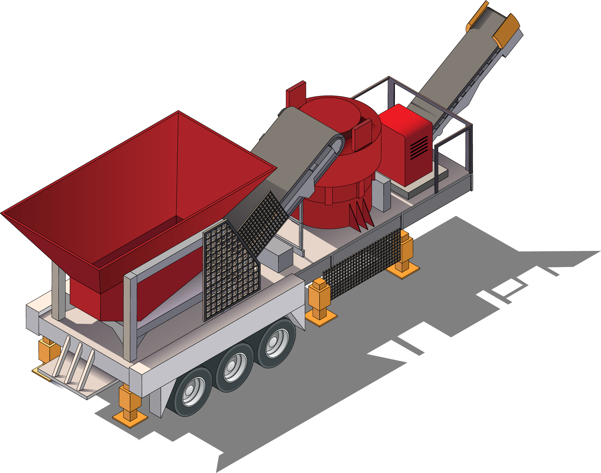 Cone crusher mining machinery graphic image.